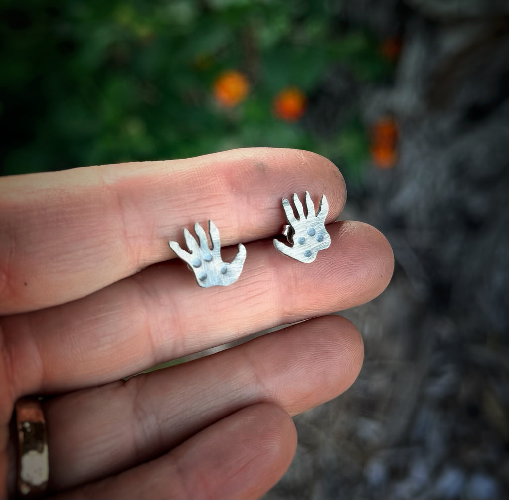 Tiny Opossum Paw Print Earrings