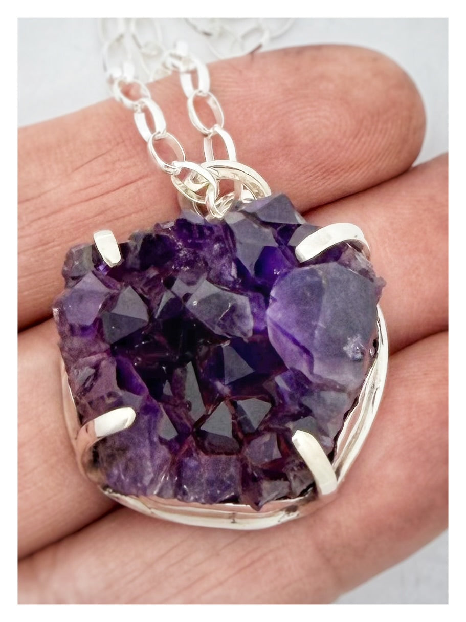 Amethyst Crystal Cluster Necklace