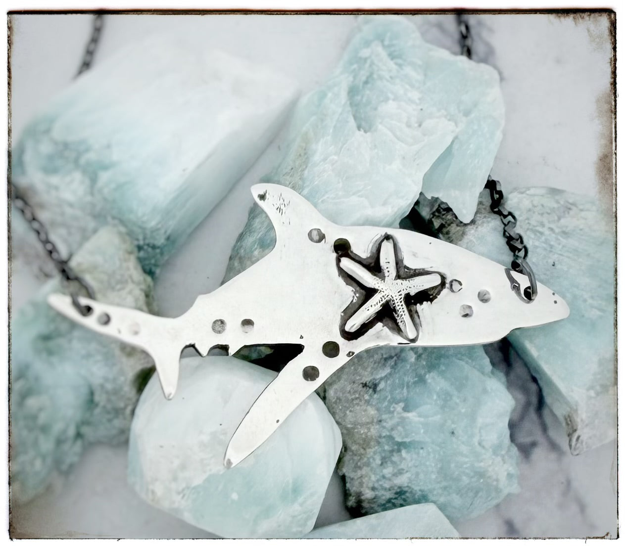 Starfish Swimming Shark Necklace