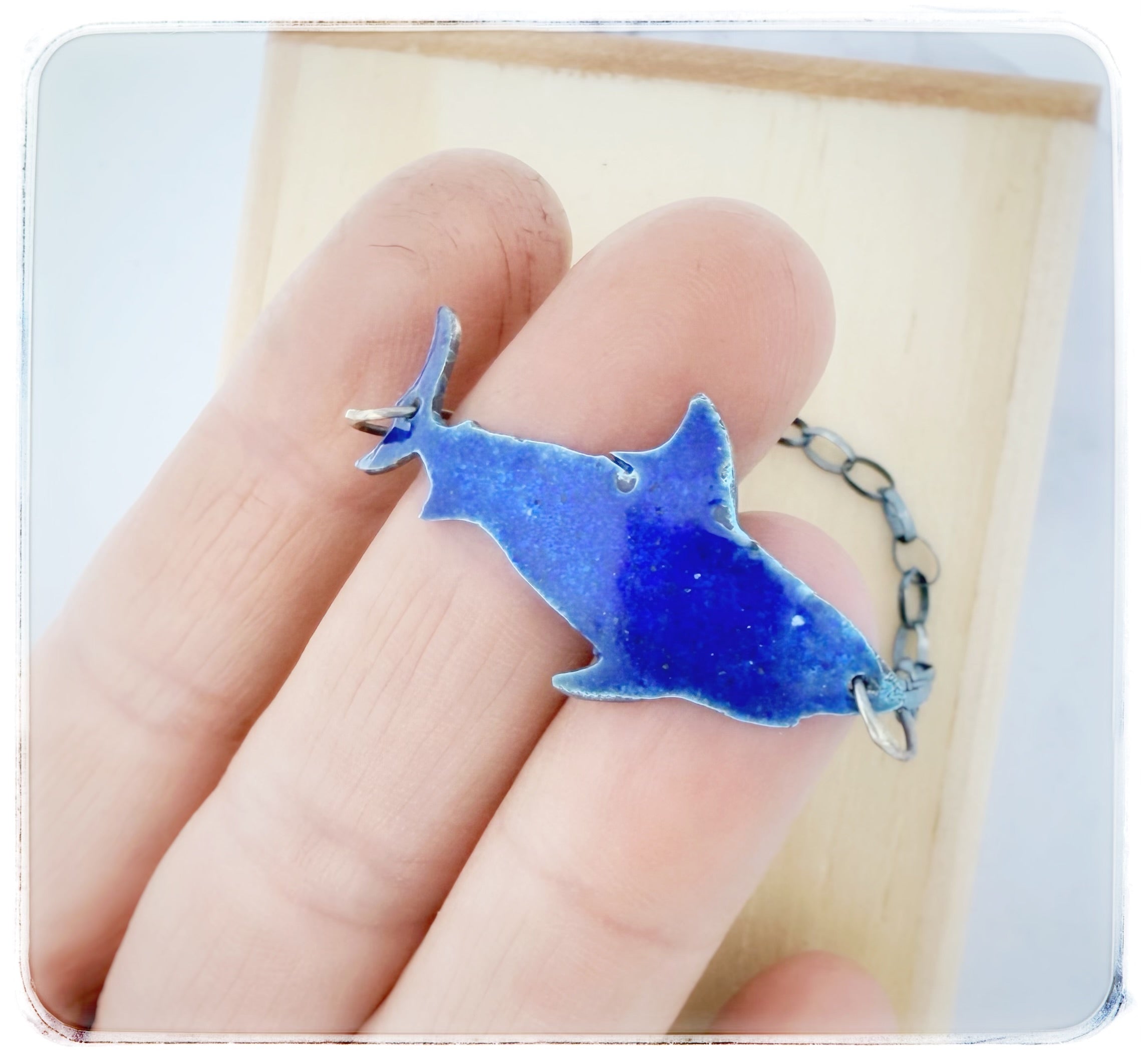 Blue Enamel Shark Bracelet