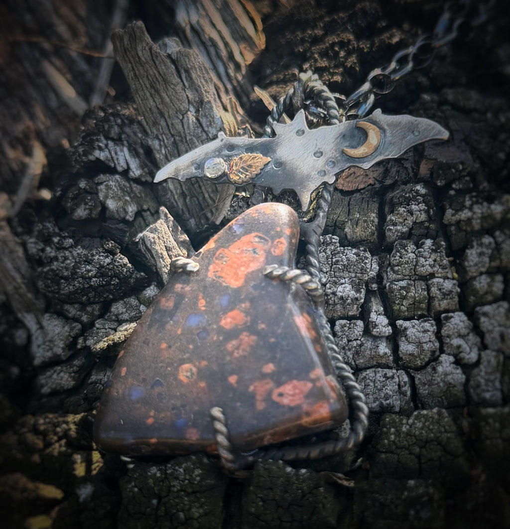 Llanite Bat Freeform Necklace