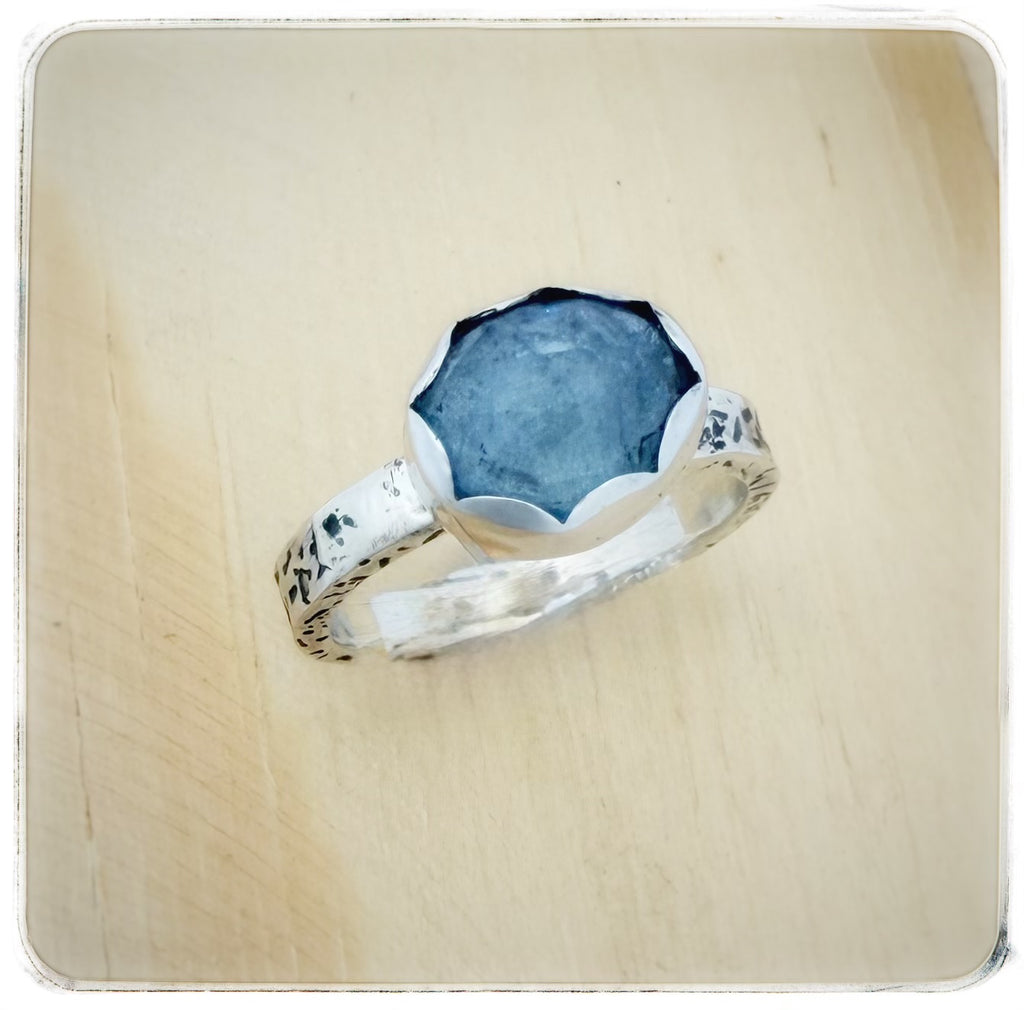Rose-Cut Aquamarine Ocean Love Ring