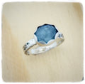 Rose-Cut Aquamarine Ocean Love Ring