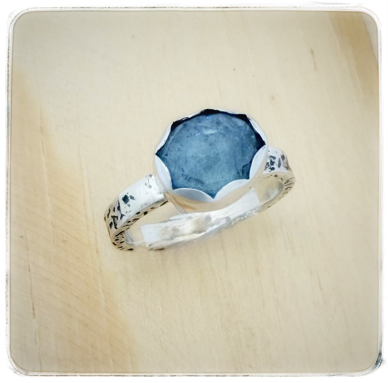 Rose-Cut Aquamarine Ocean Love Ring