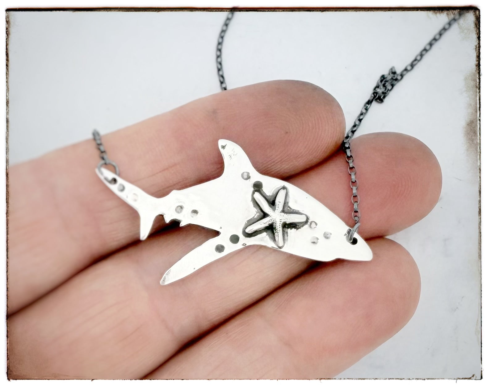 Starfish Swimming Shark Necklace