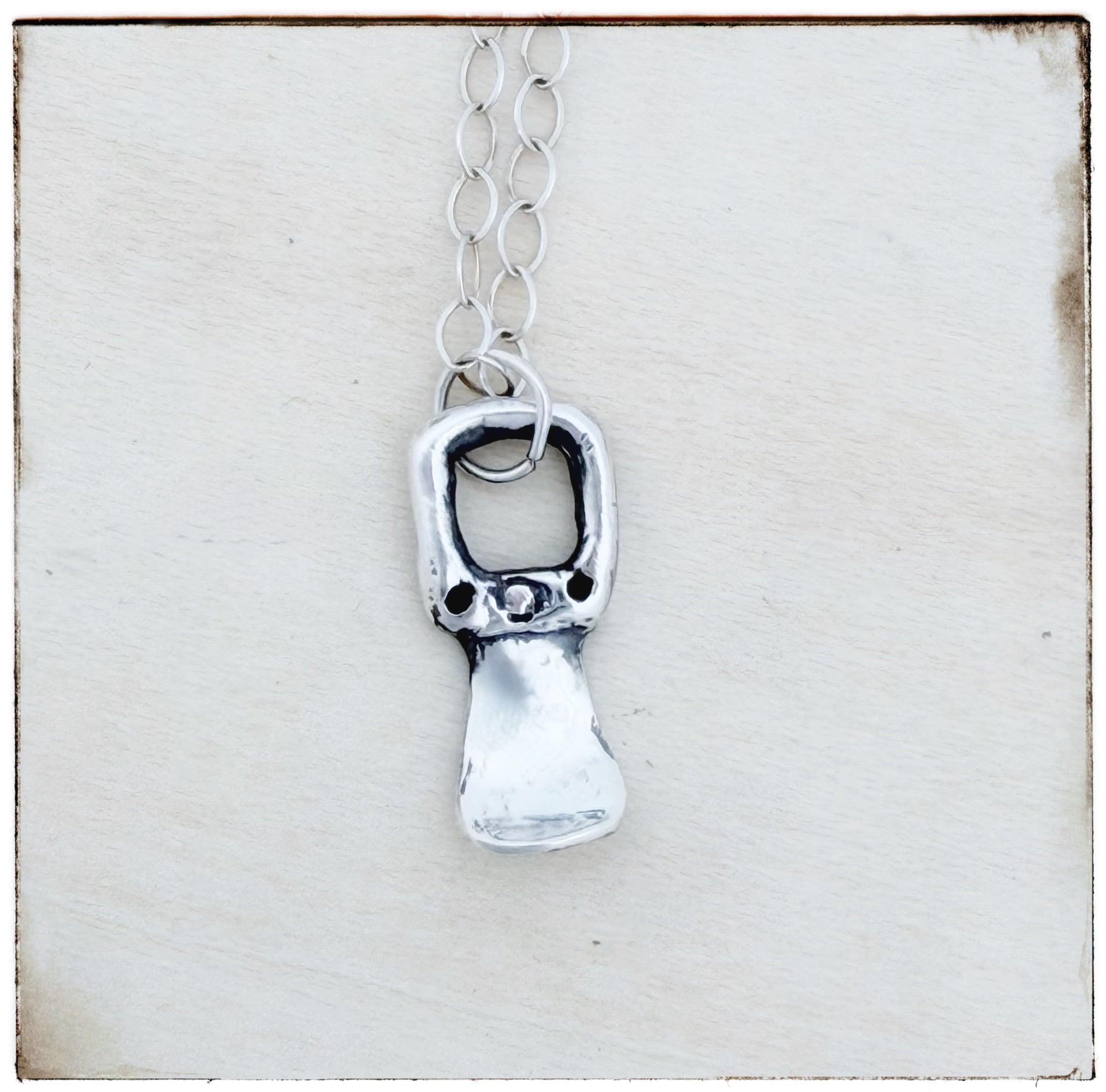 Tiny Soda Can Tab Sterling Silver Necklace