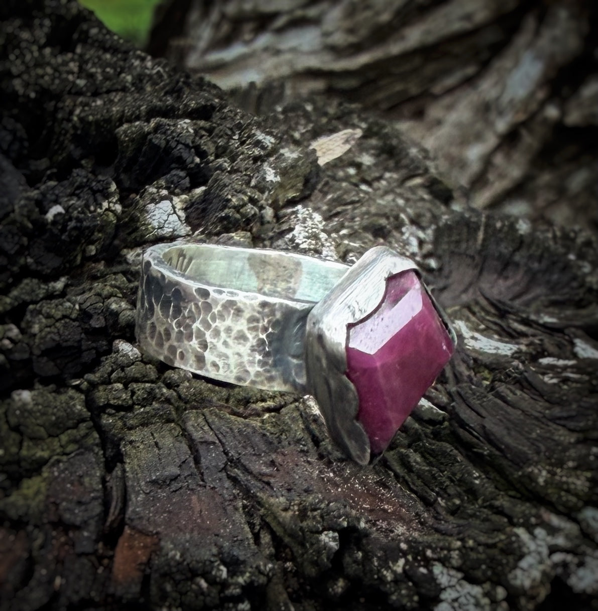 Kite Cut Ruby Ring
