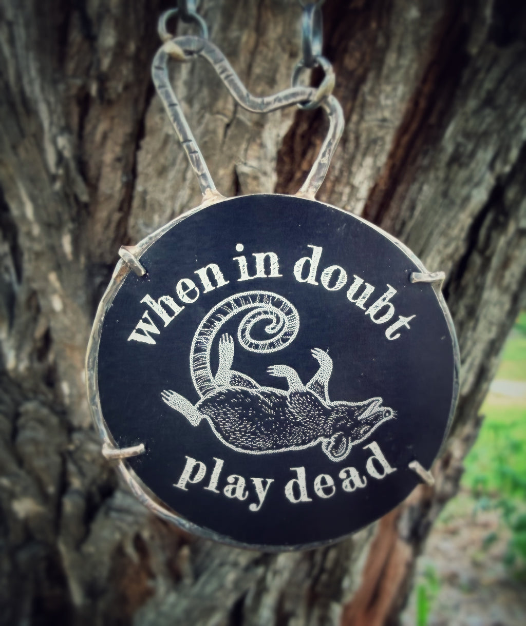 When in Doubt Play Dead Opossum Necklace