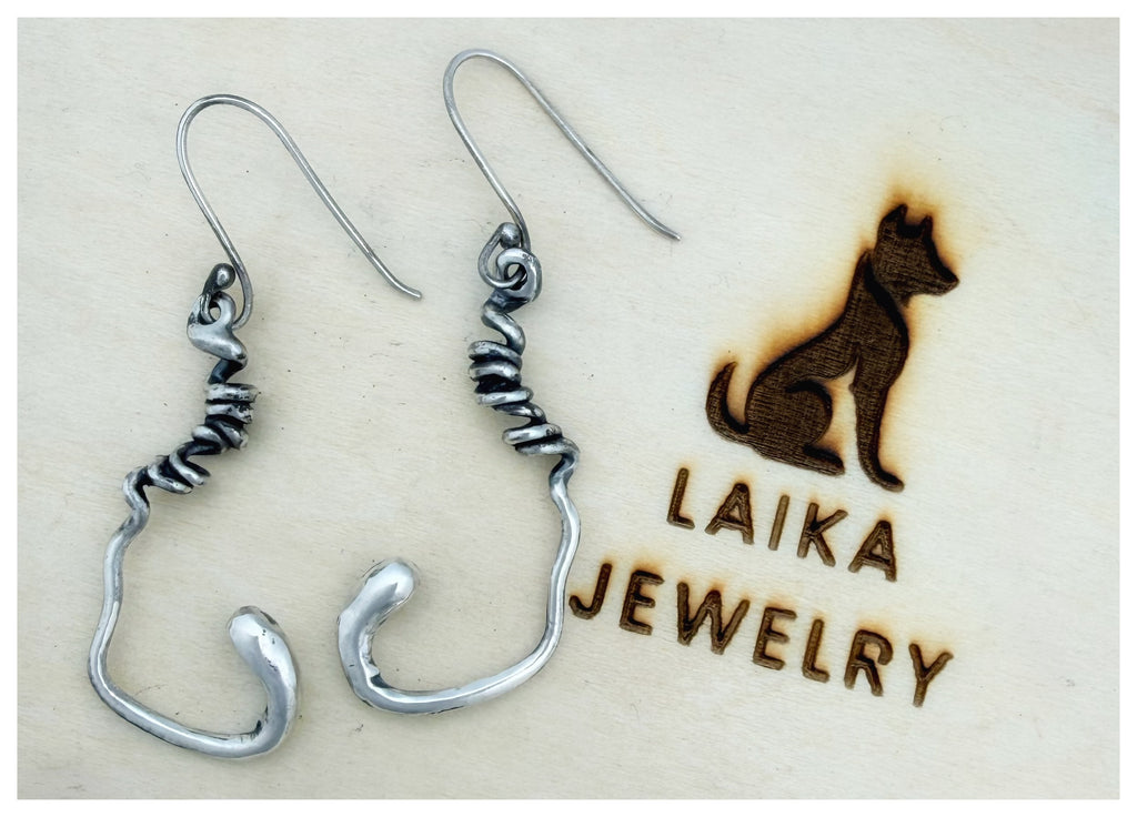 Sculptural Squiggle Sterling Silver Earrings