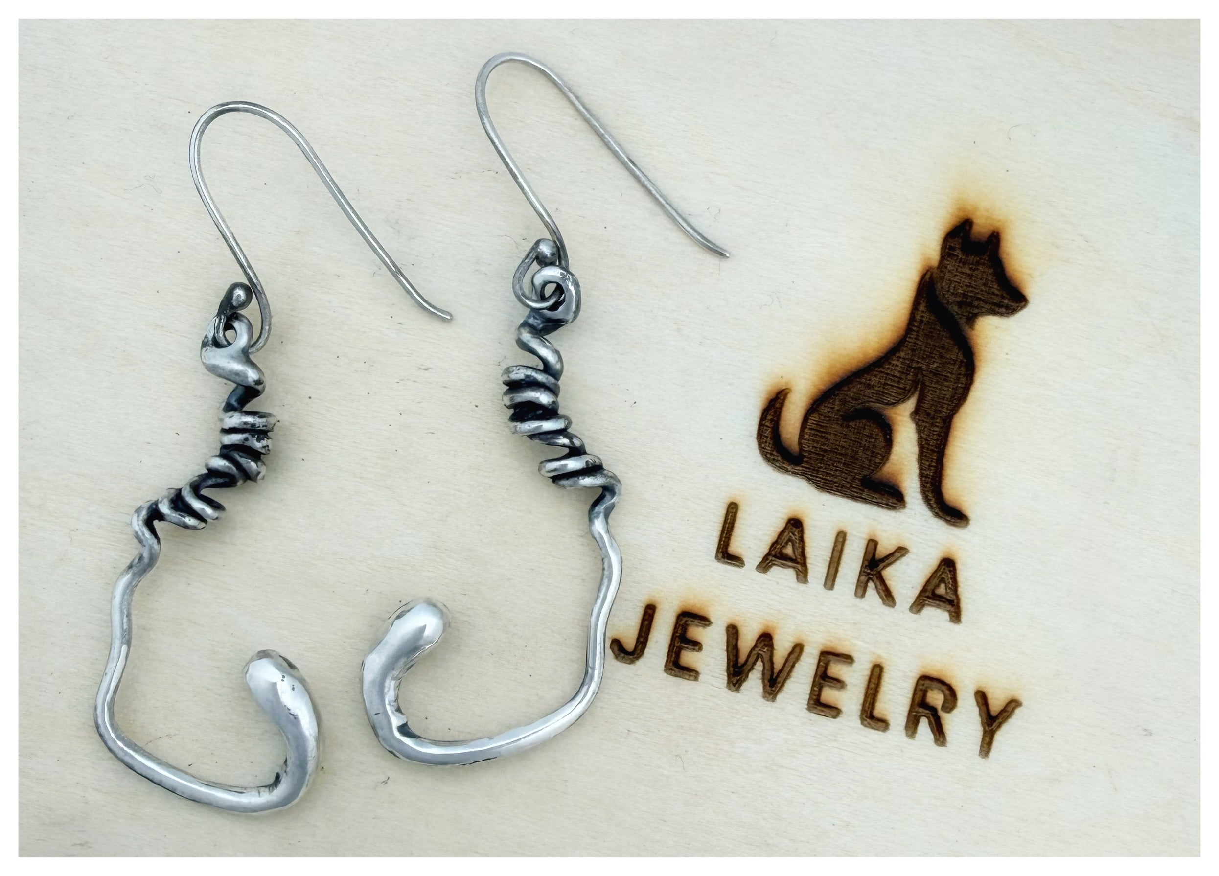 Sculptural Squiggle Sterling Silver Earrings