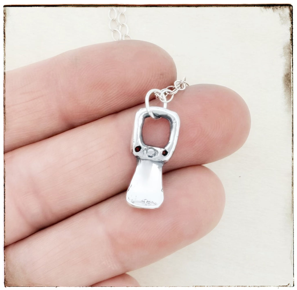 Tiny Soda Can Tab Sterling Silver Necklace