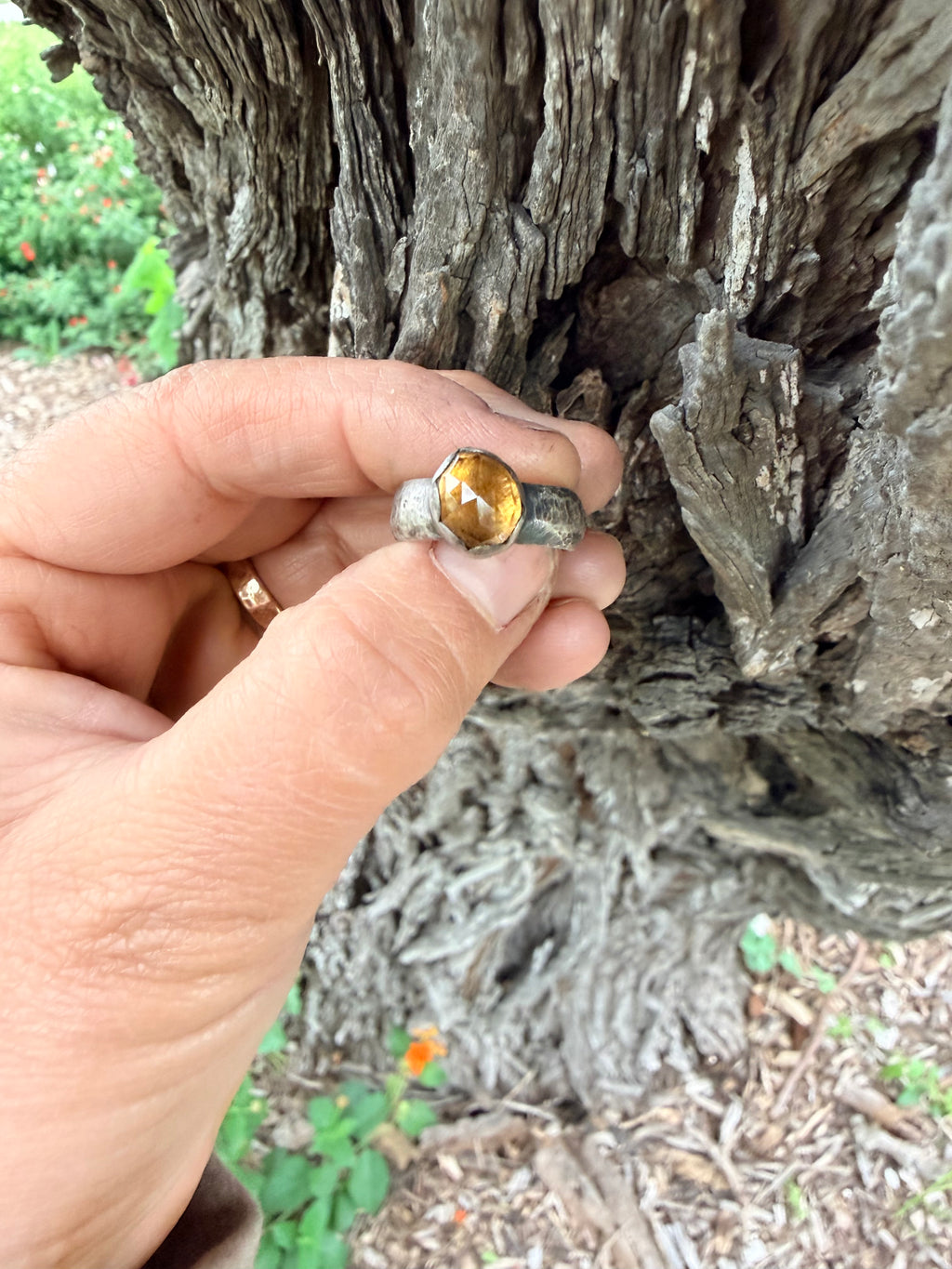 Rose Cut Citrine Ring