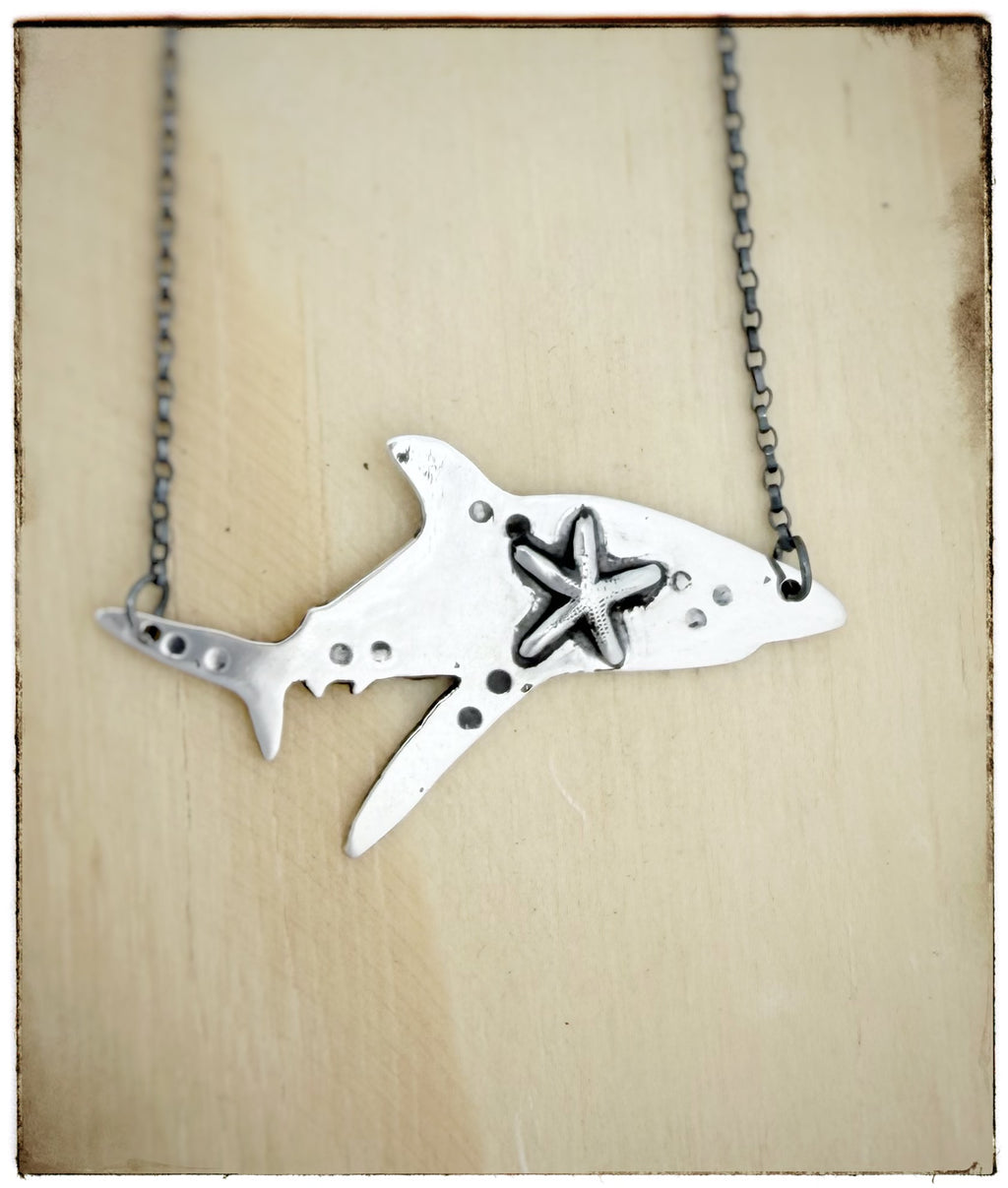 Starfish Swimming Shark Necklace