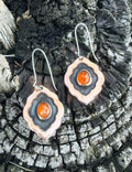 Boho Rose Cut Carnelian Dangle Earrings