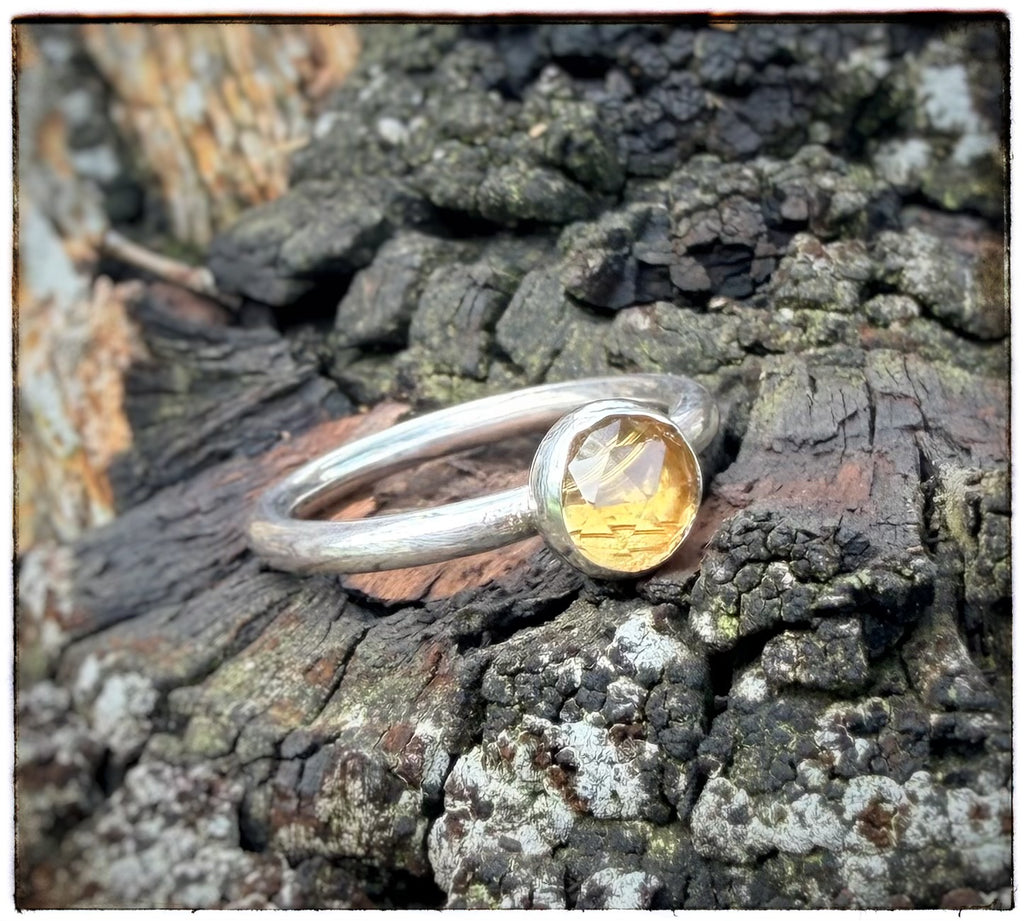 Dainty Rose-Cut Citrine Ring