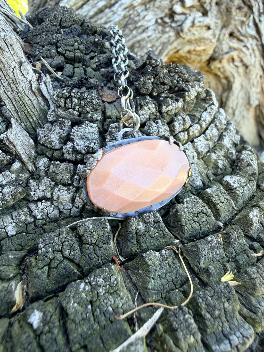 Moonstone Night Sky Oval Pendant
