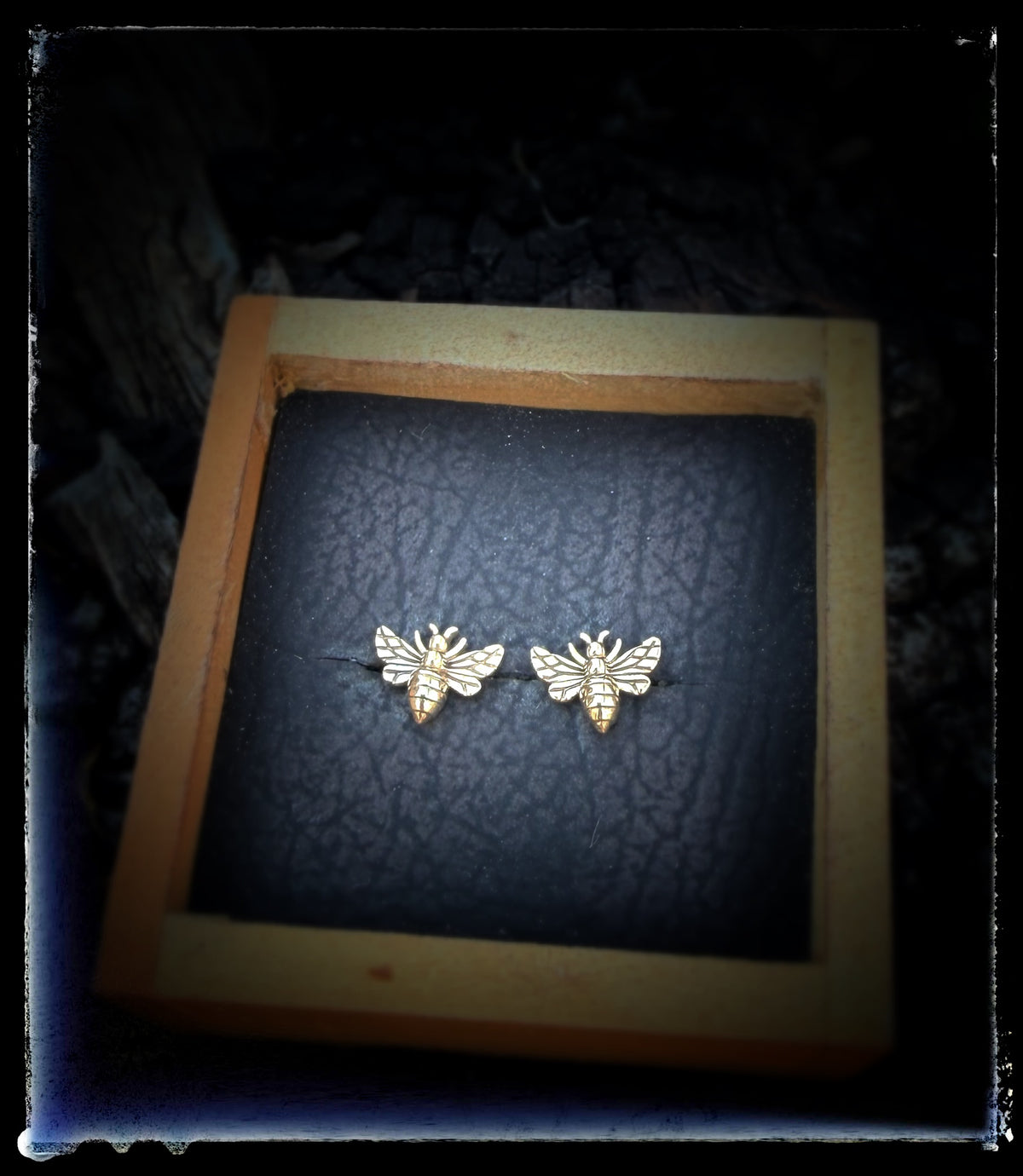 Bronze Dainty Bee Stud Earrings