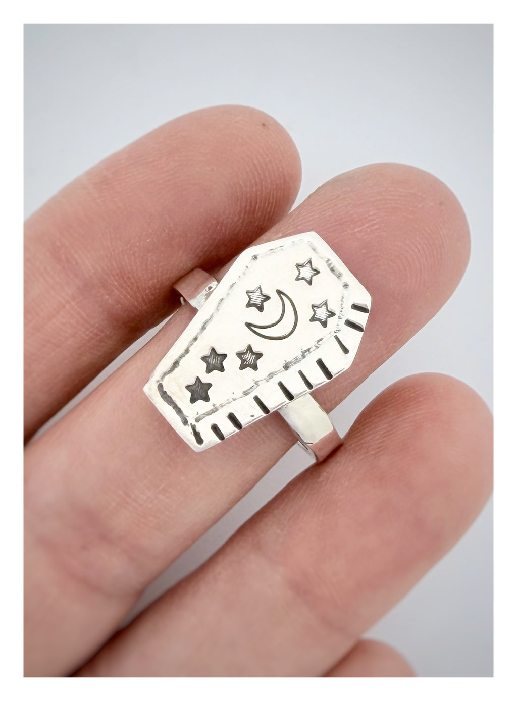 Sterling Silver Coffin Ring