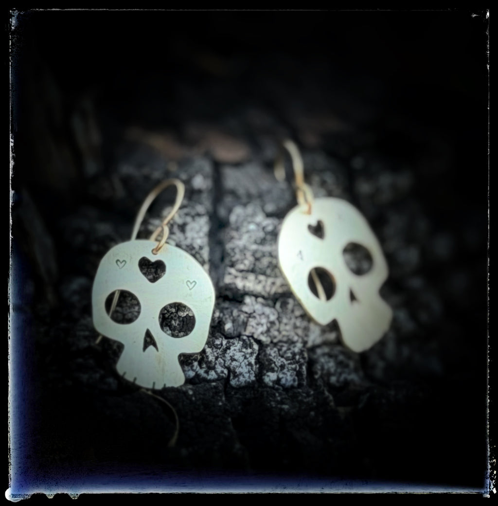 Golden Skull Earrings