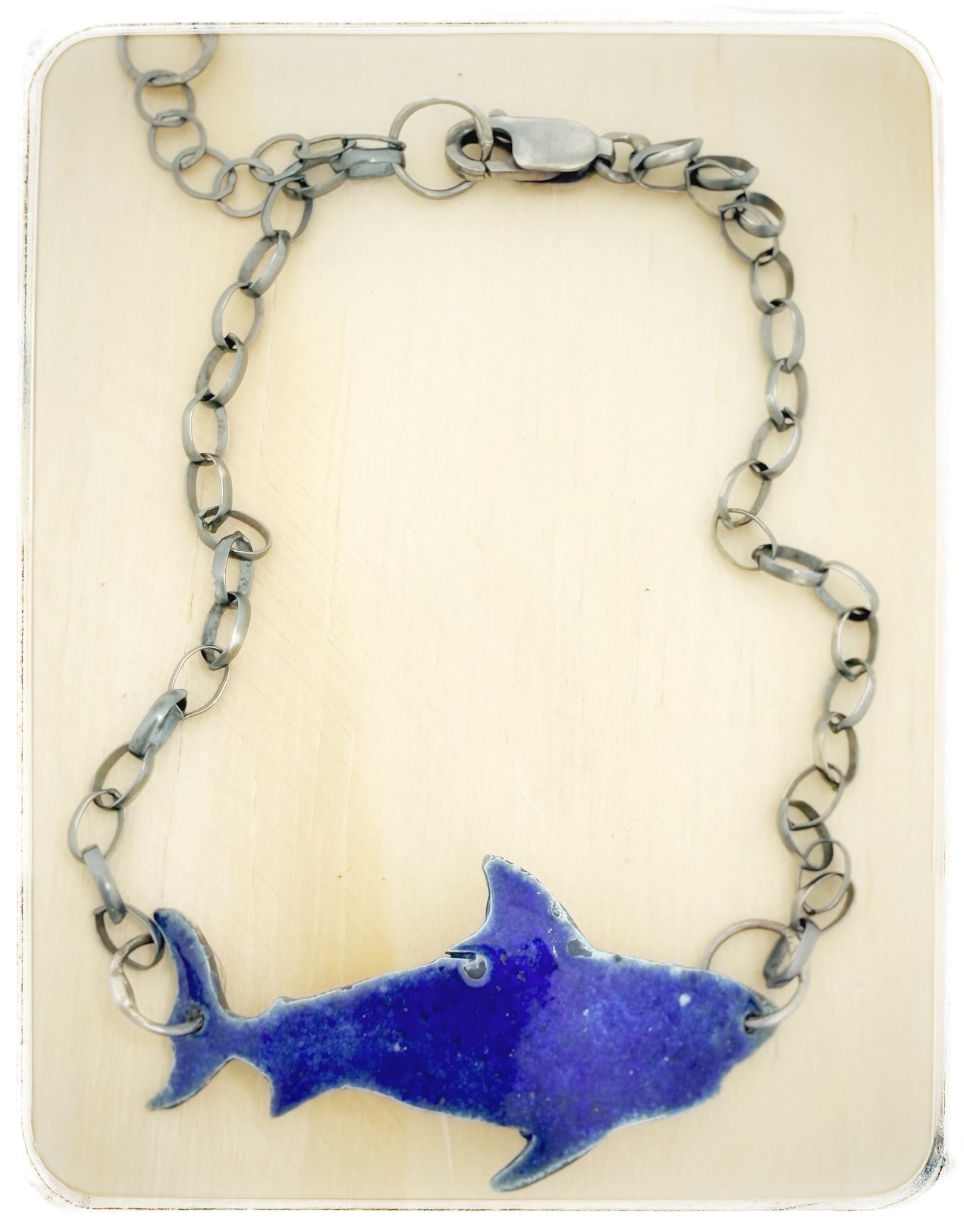 Blue Enamel Shark Bracelet