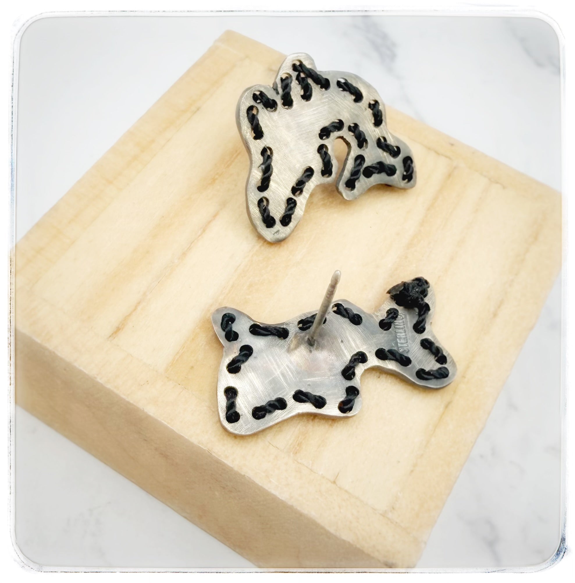 Stitched Mismatched Shark Earrings