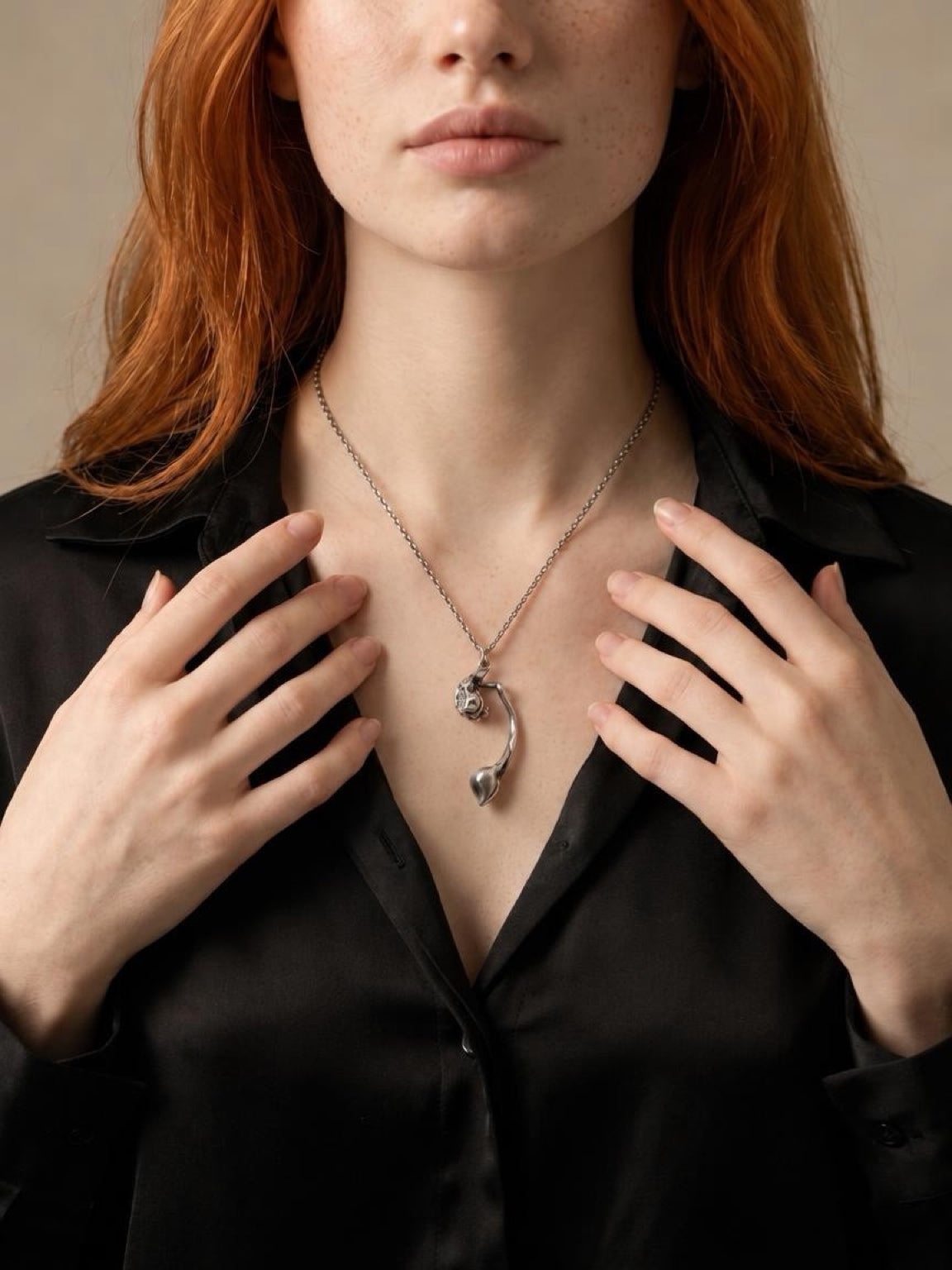 Sculptural Gloopy Goth Heart Necklace