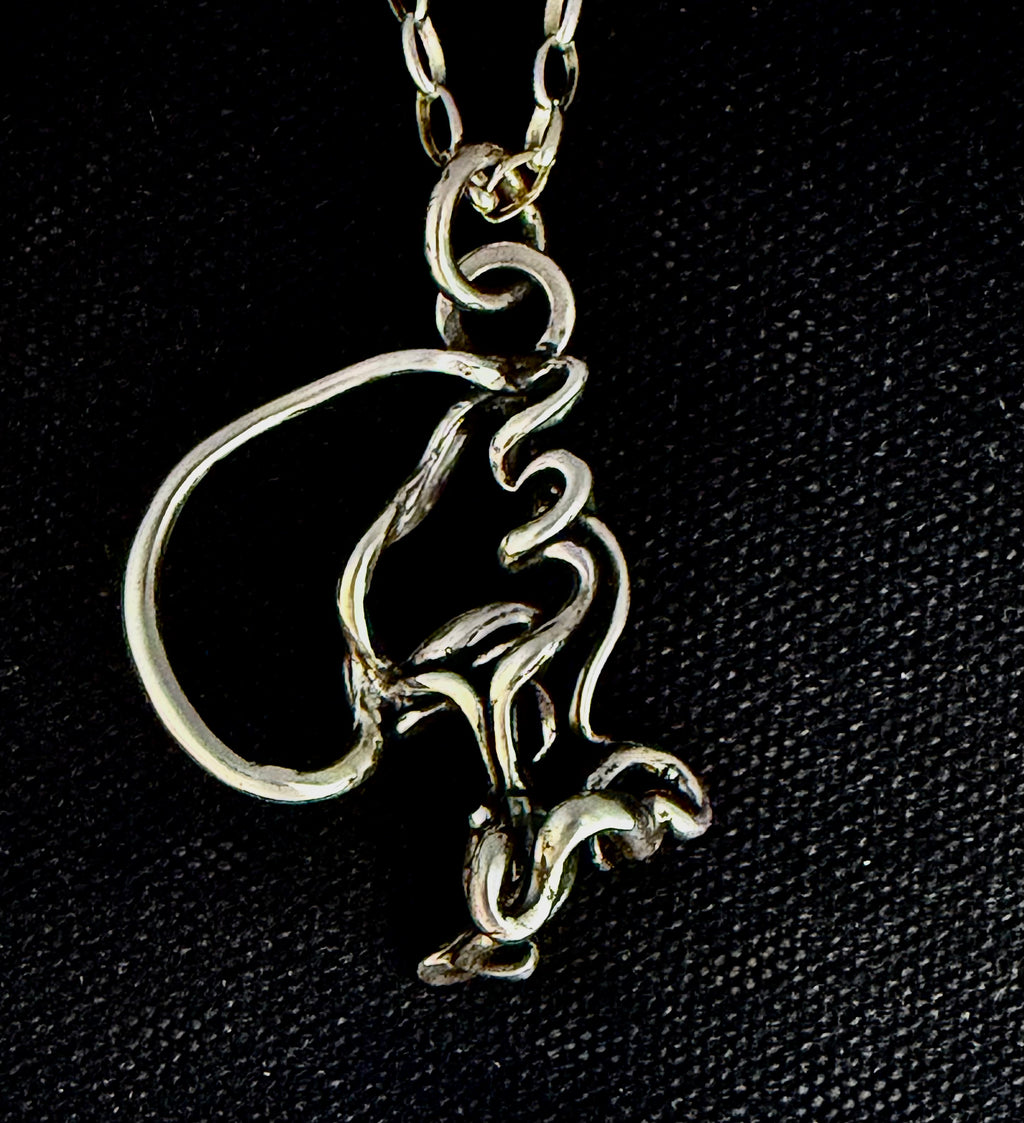 Sculptural Sterling Silver Pendant-With Herkimer Diamond & pink Tourmaline-or without gemstones