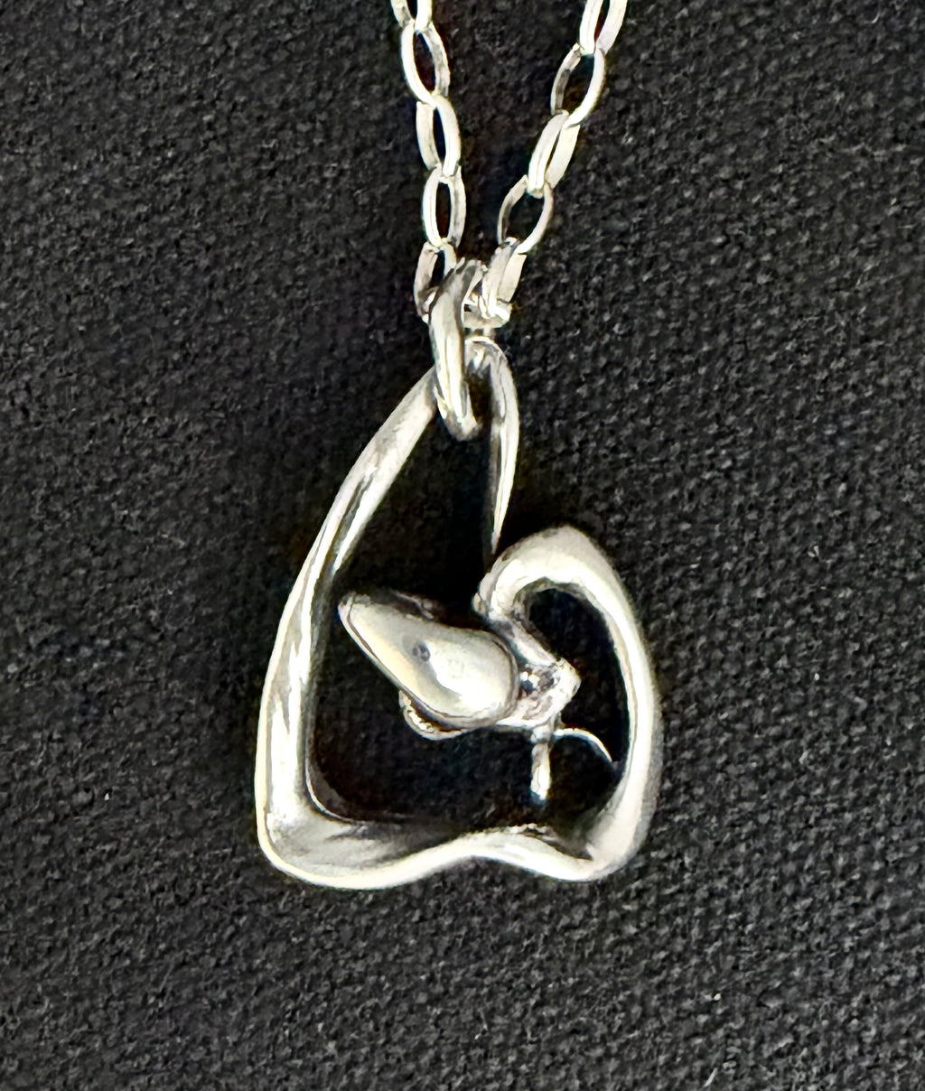 Sculptural Sterling Silver Triangle Pendant