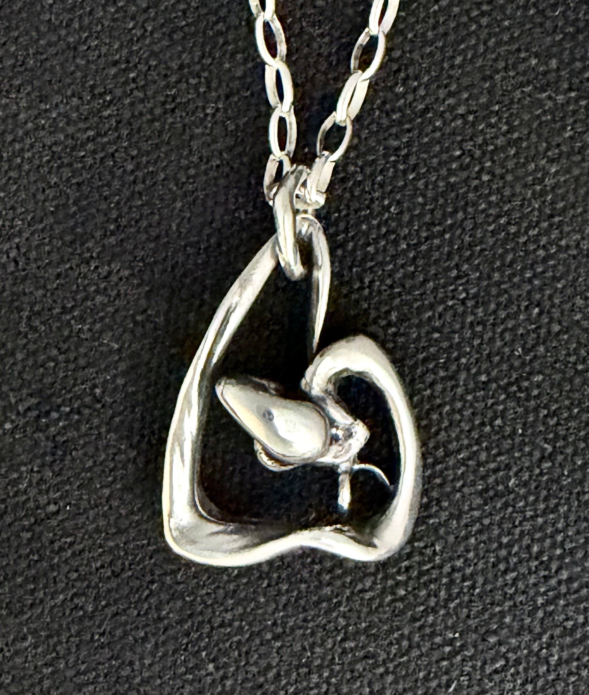 Sculptural Sterling Silver Triangle Pendant