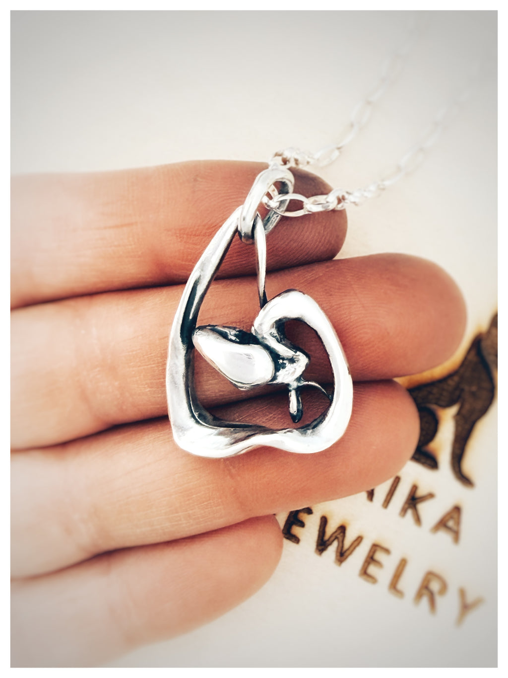 Sculptural Sterling Silver Triangle Pendant
