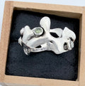 Sculptural Wide Sterling Silver Gloop Ring with Rose-Cut Pyrite gemstones