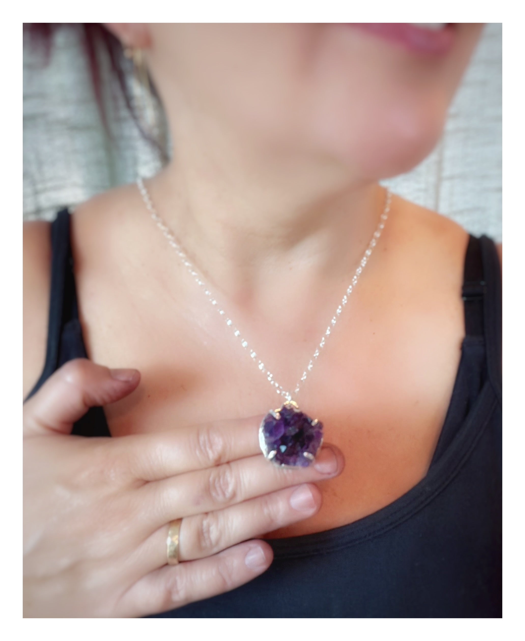 Amethyst Crystal Cluster Necklace