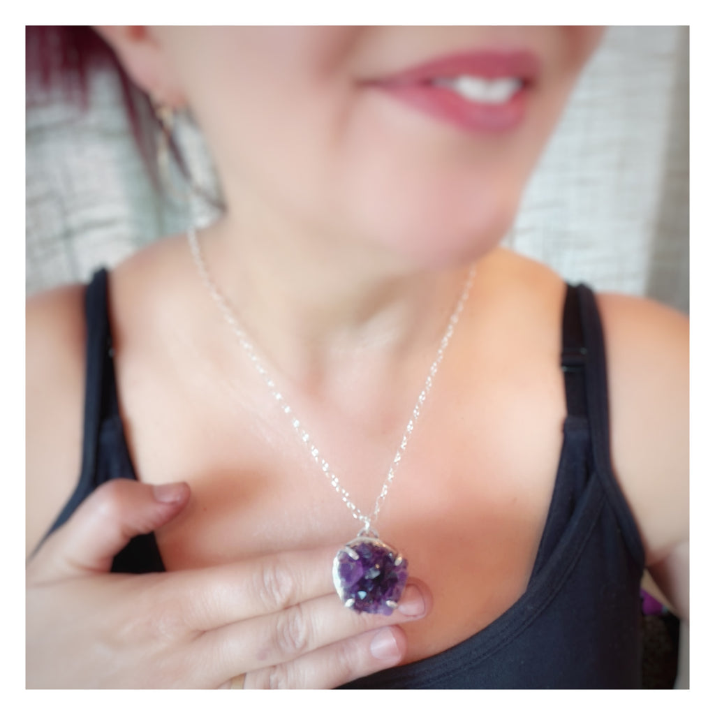 Amethyst Crystal Cluster Necklace