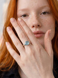 Rose-Cut Aquamarine Ocean Love Ring