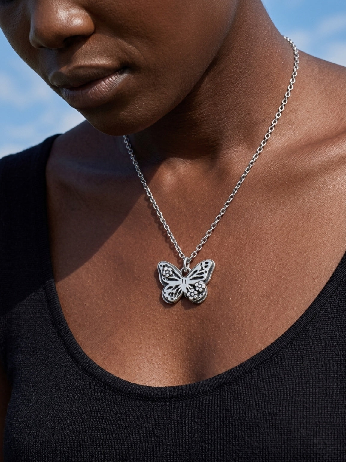 Flowery Butterfly Necklace