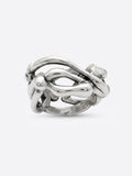 Sculptural Wide Sterling Silver Gloop Ring(Size 6)