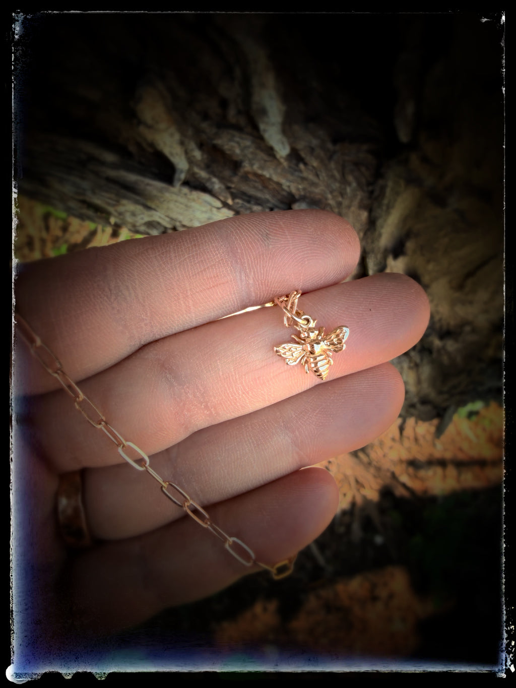Bronze Dainty Bee Necklace