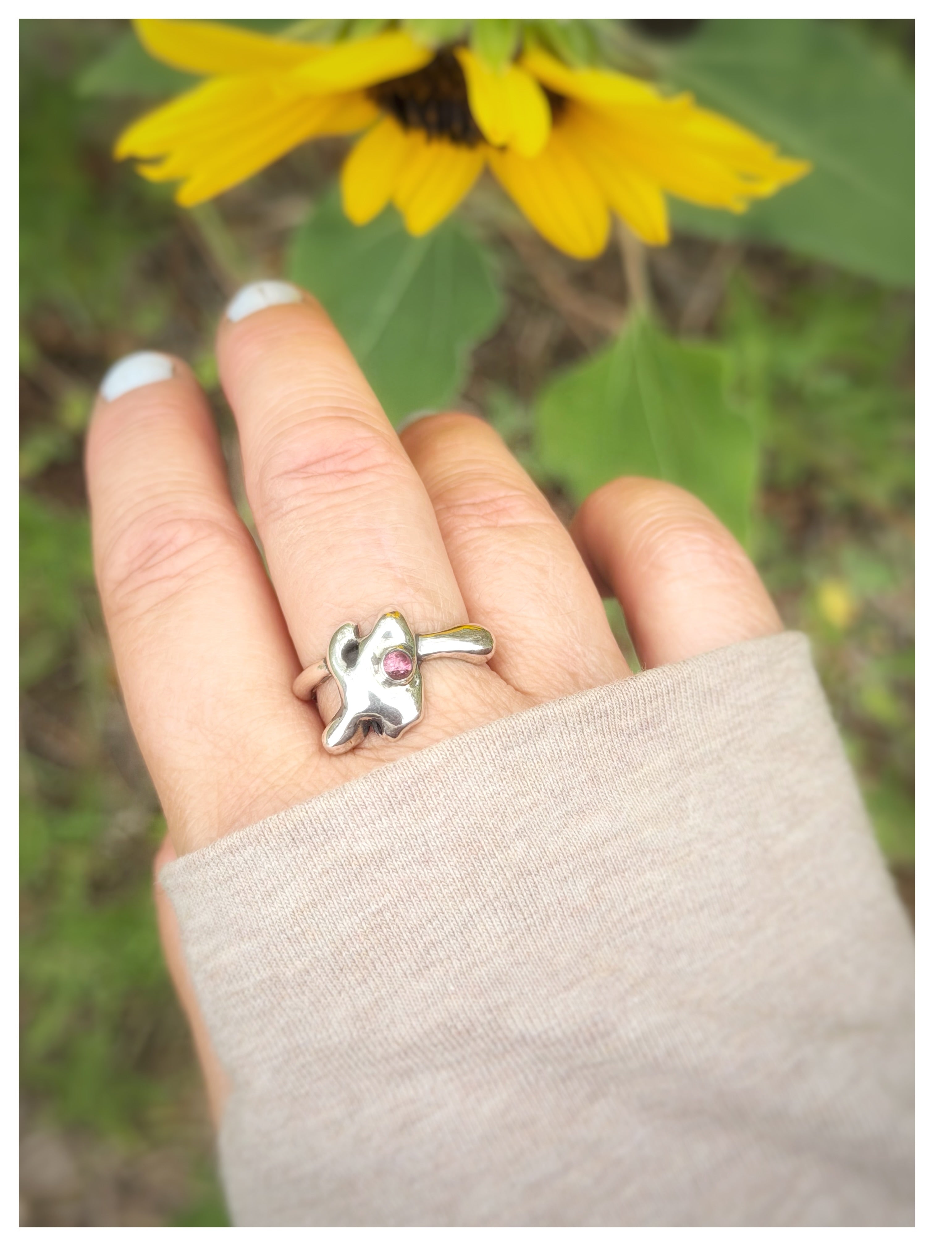 Sculptural Splat Sterling Silver Ring