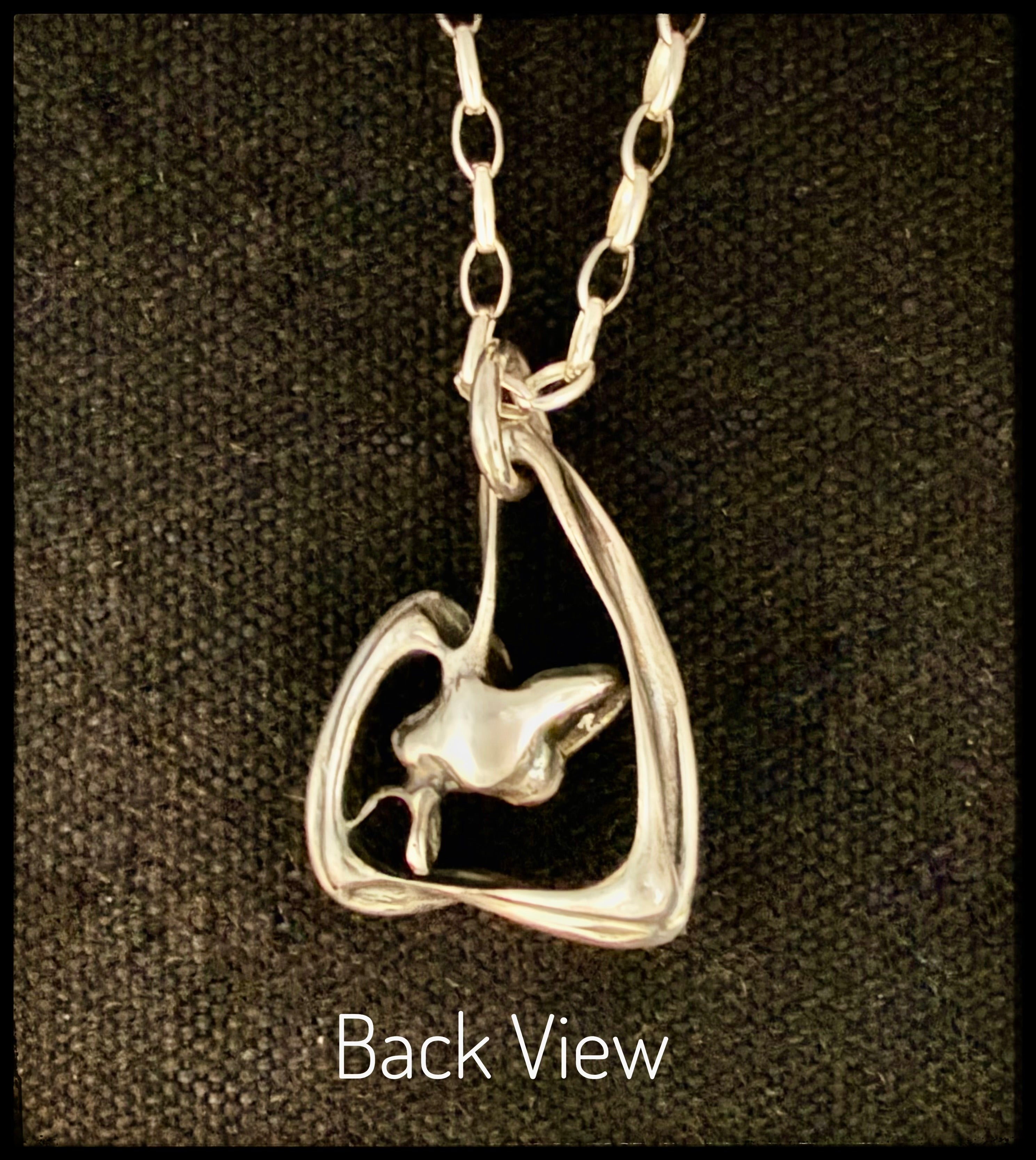 Sculptural Sterling Silver Triangle Pendant