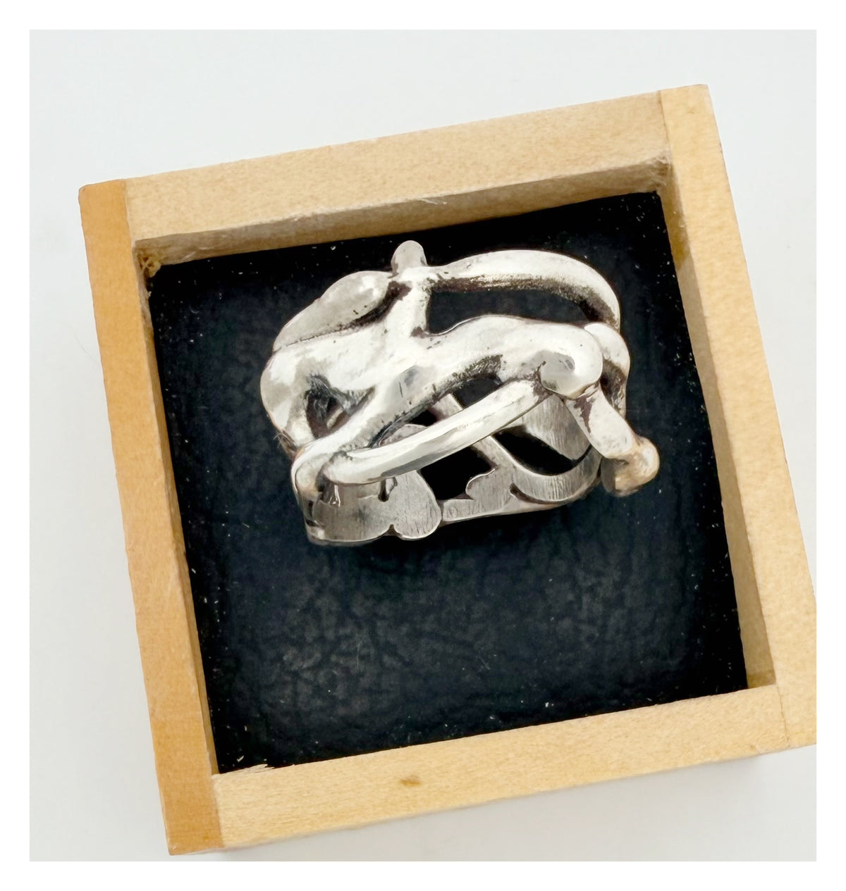 Sculptural Wide Sterling Silver Gloop Ring(Size 6)