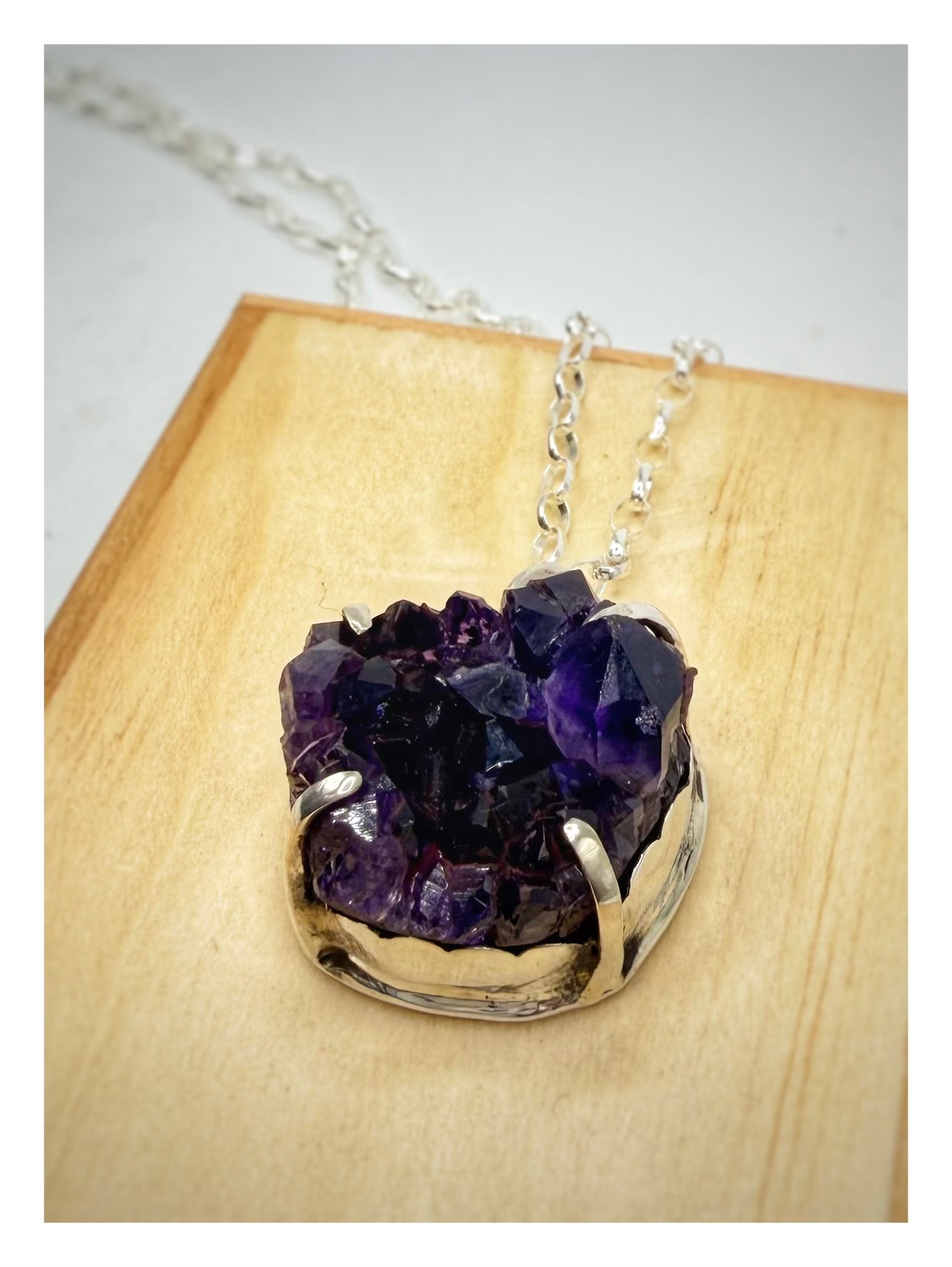 Amethyst Crystal Cluster Necklace
