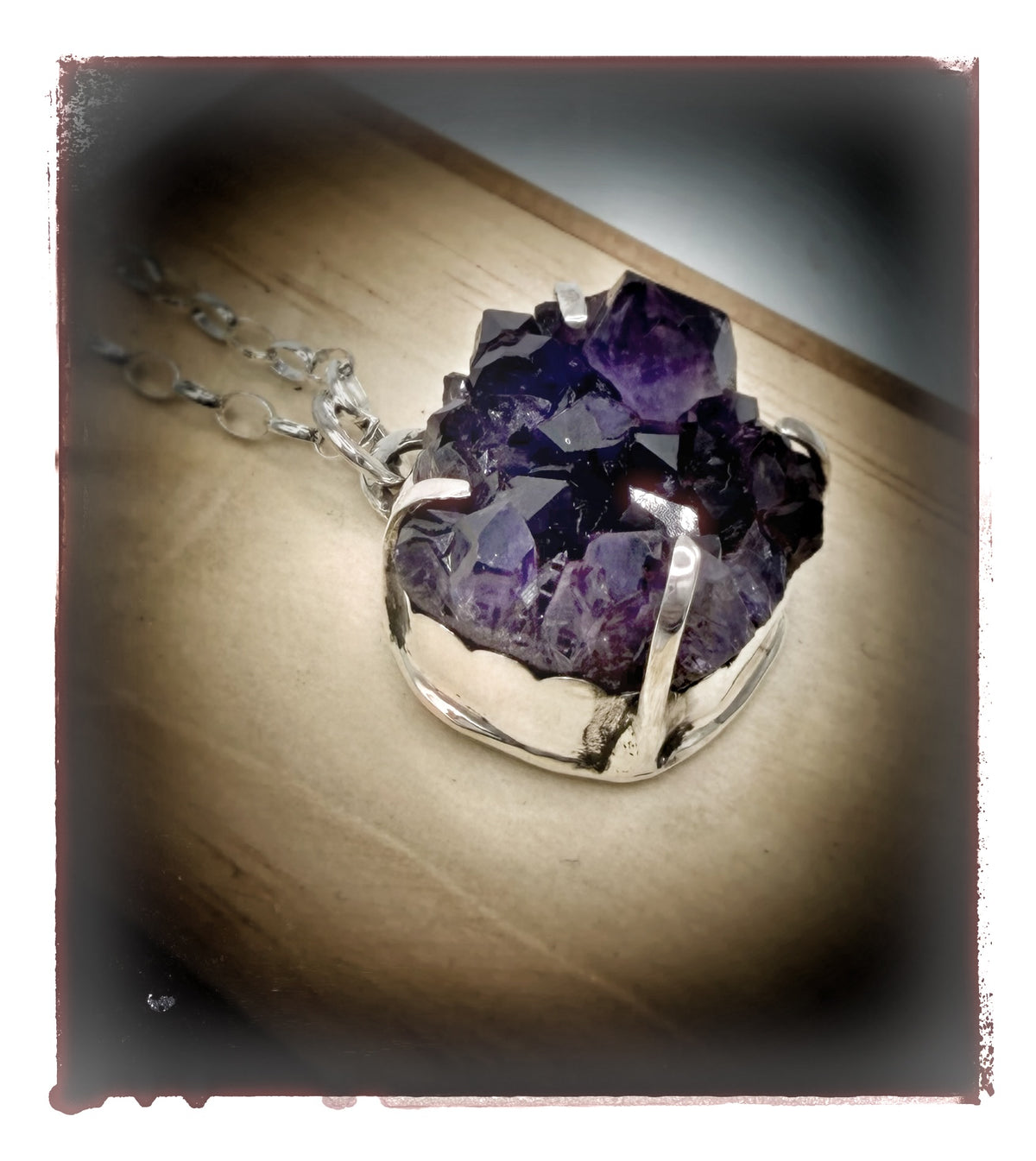 Amethyst Crystal Cluster Necklace