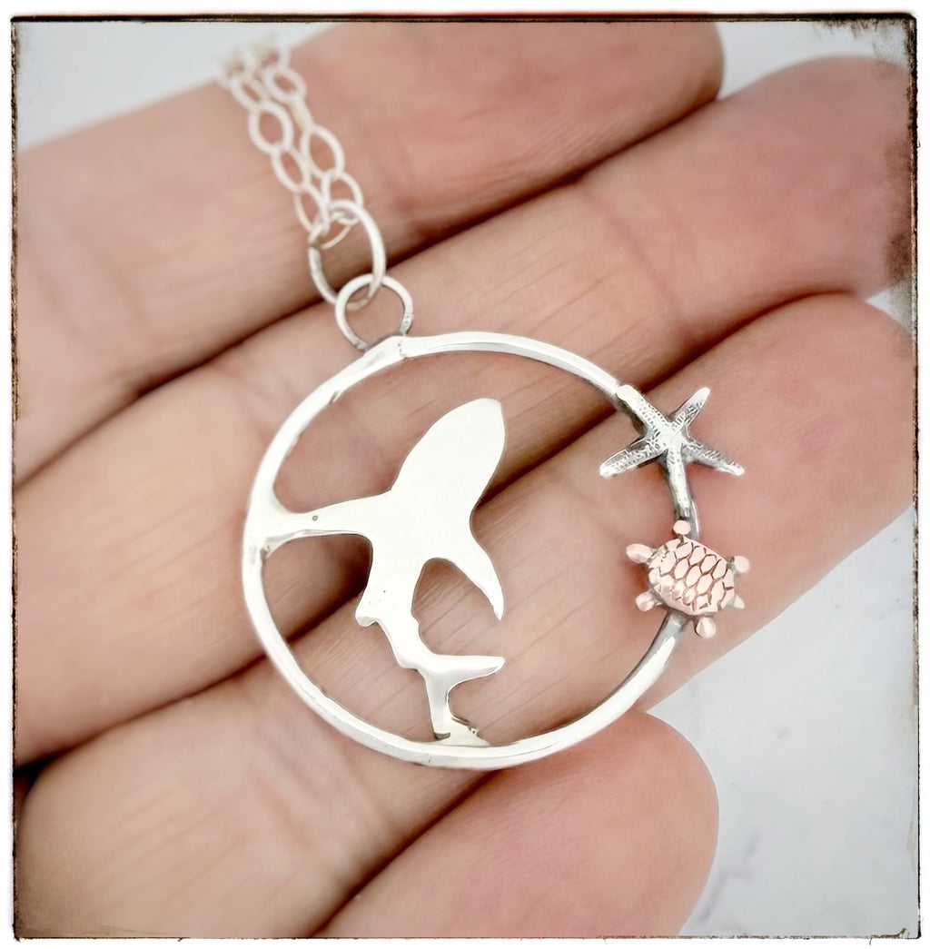 Tiny Shark Circle Necklace