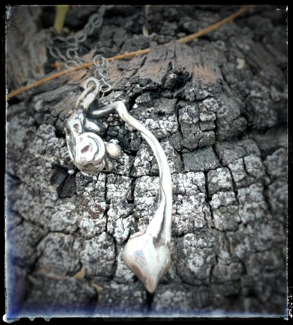 Sculptural Gloopy Goth Heart Necklace