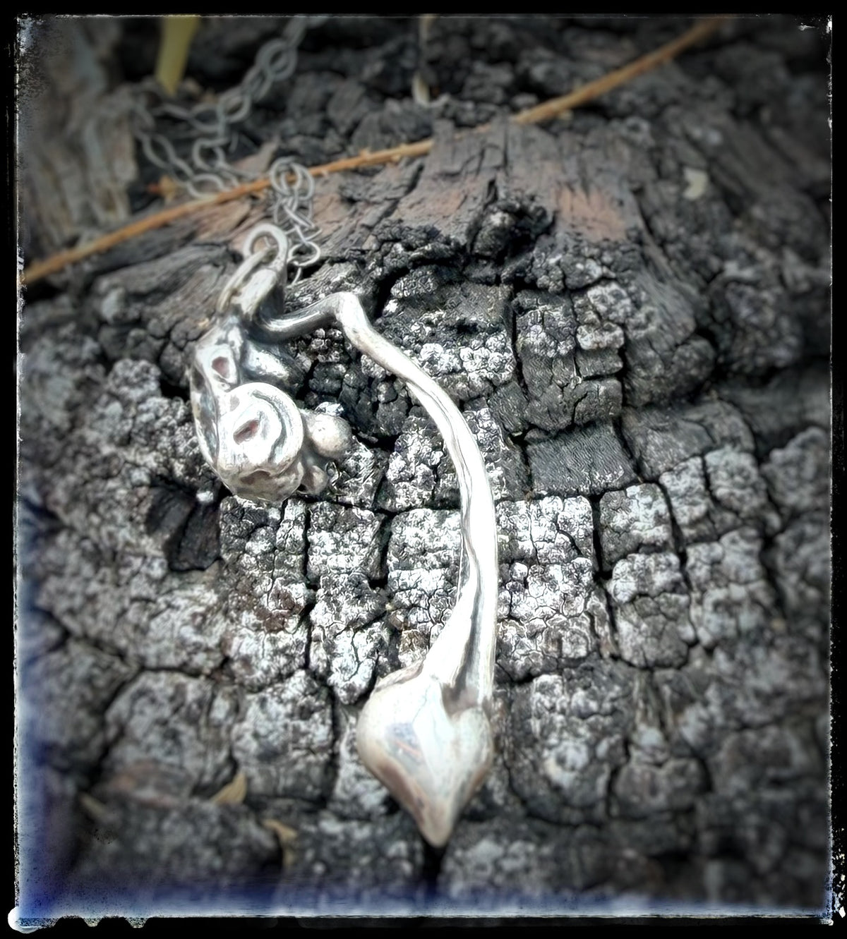 Sculptural Gloopy Goth Heart Necklace