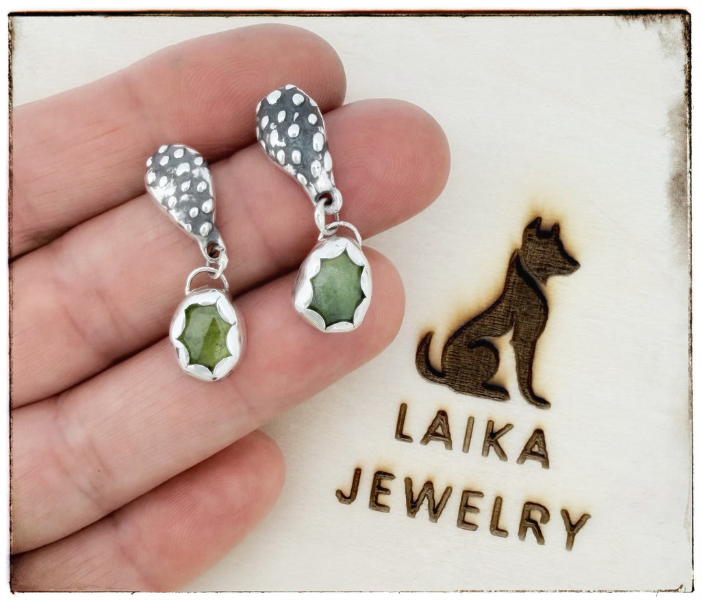 Prickly Pear Rose-Cut Vesuvianite Earrings