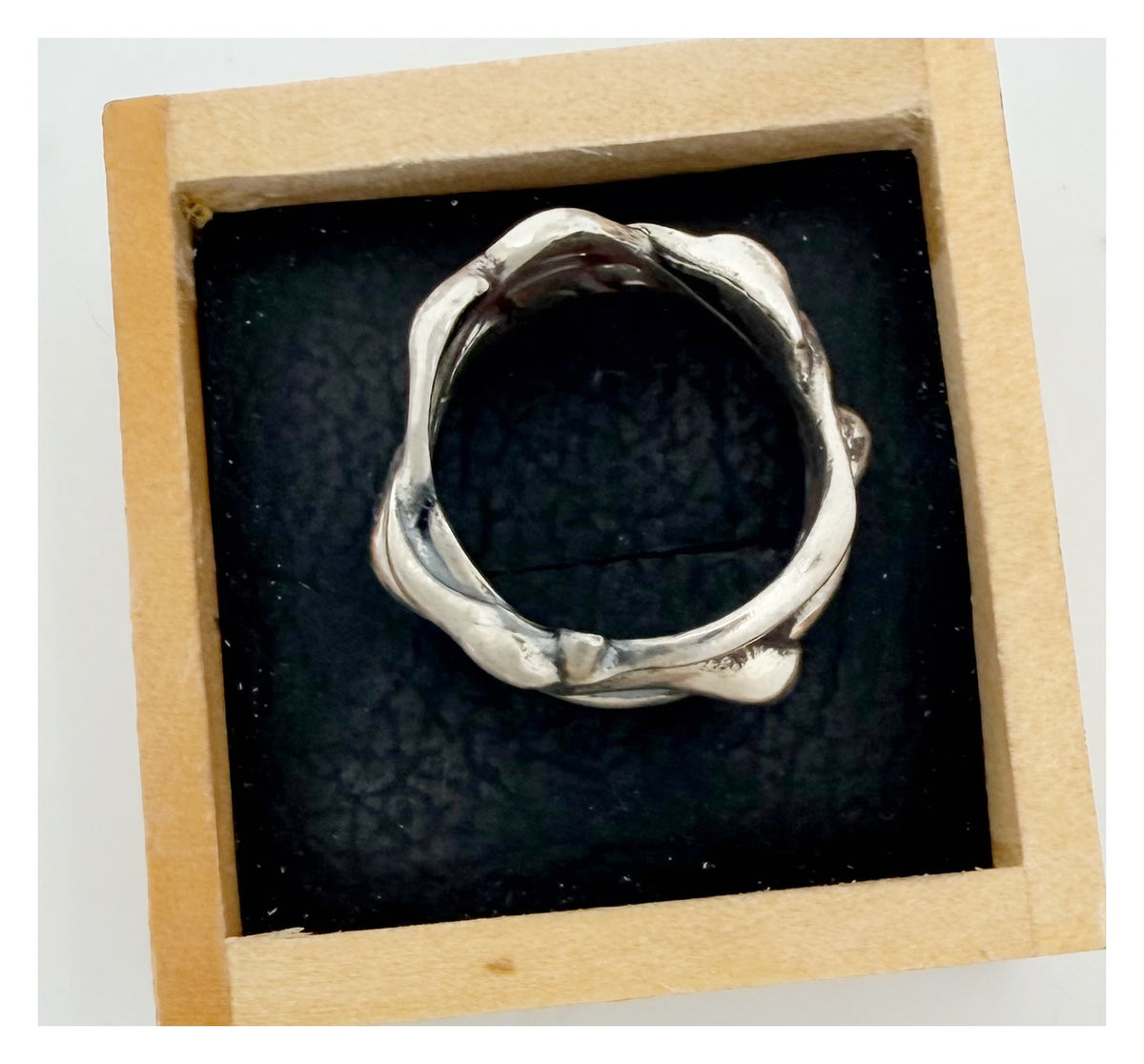 Sculptural Wide Sterling Silver Gloop Ring(Size 6)