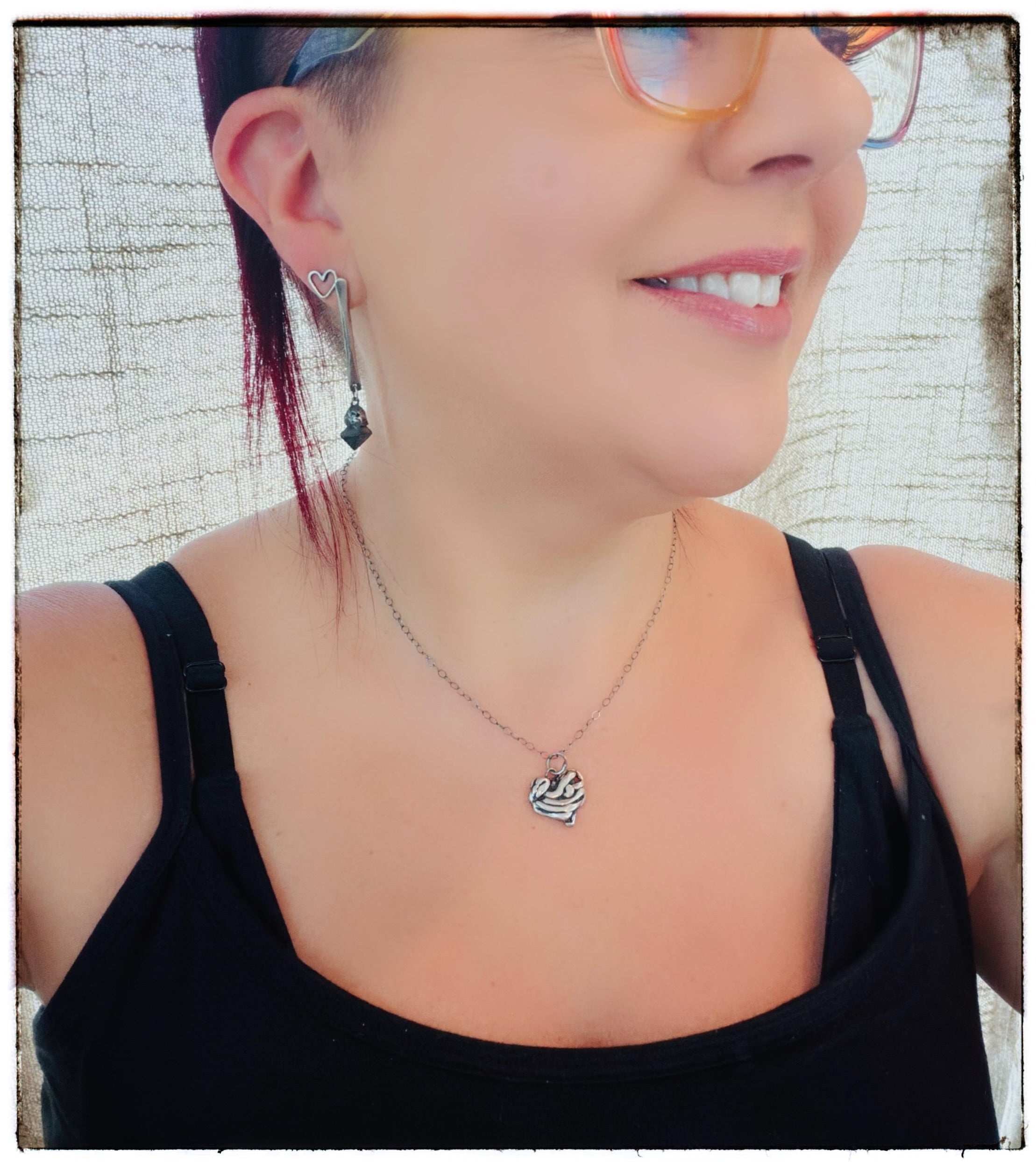 Silver Heart Sculptural Necklace