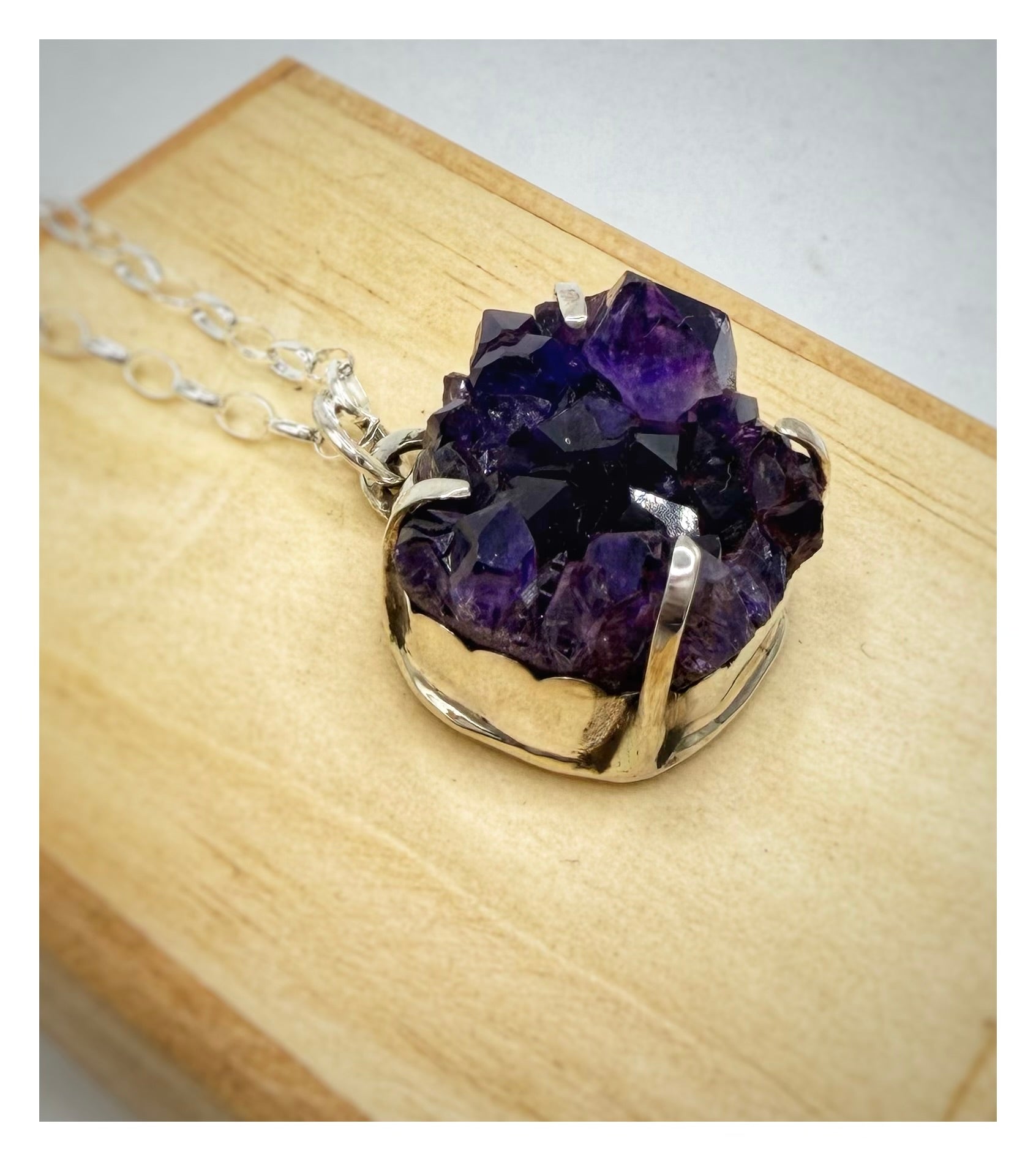 Amethyst Crystal Cluster Necklace