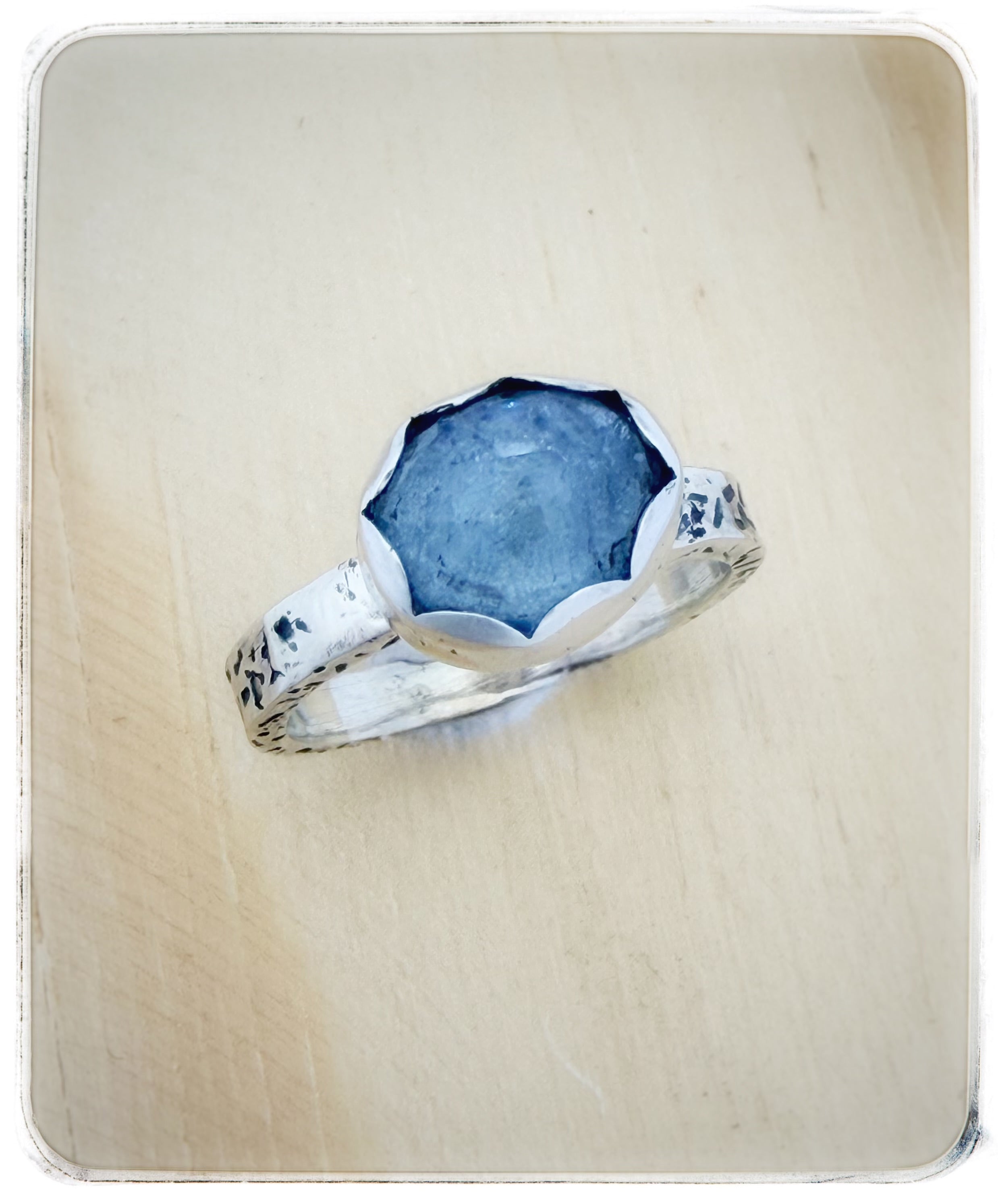 Rose-Cut Aquamarine Ocean Love Ring